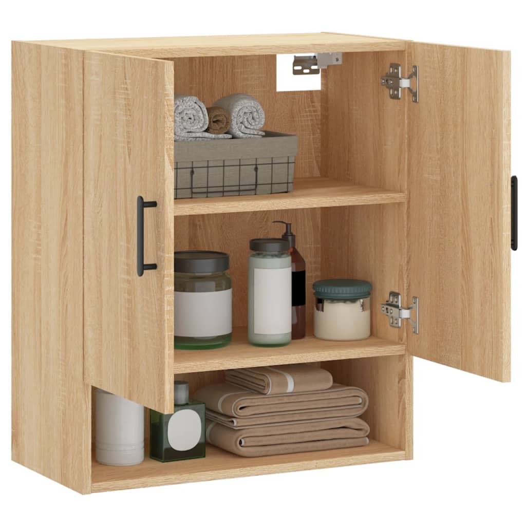 Wandkast 60x31x70 cm bewerkt hout sonoma eikenkleurig is nu te koop bij PeponiXL, paradijselijk wonen!