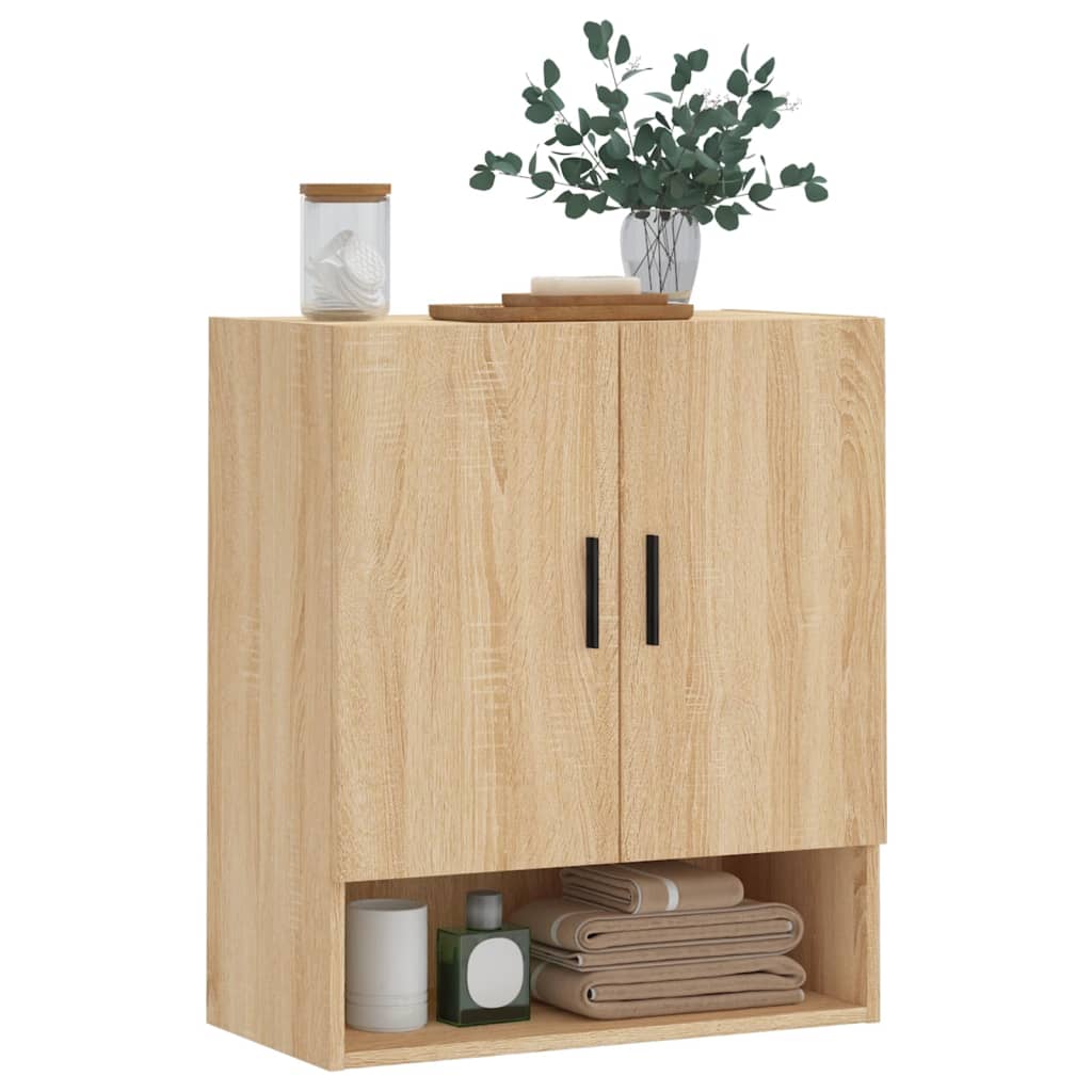 Wandkast 60x31x70 cm bewerkt hout sonoma eikenkleurig is nu te koop bij PeponiXL, paradijselijk wonen!