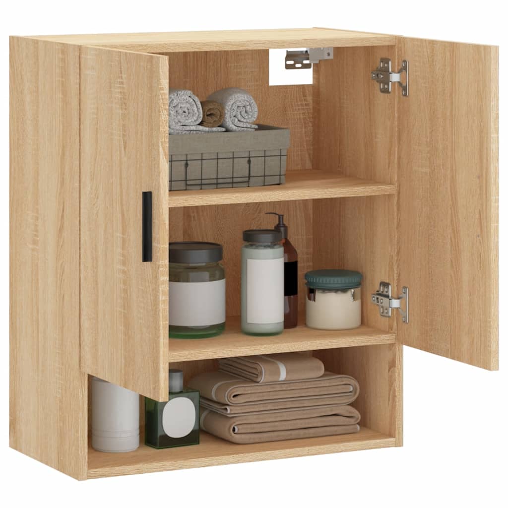 Wandkast 60x31x70 cm bewerkt hout sonoma eikenkleurig is nu te koop bij PeponiXL, paradijselijk wonen!