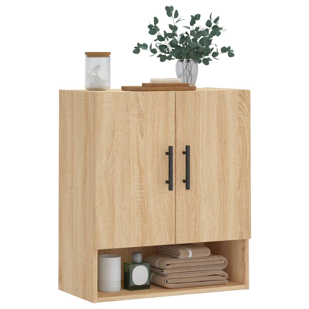 Wandkast 60x31x70 cm bewerkt hout sonoma eikenkleurig is nu te koop bij PeponiXL, paradijselijk wonen!