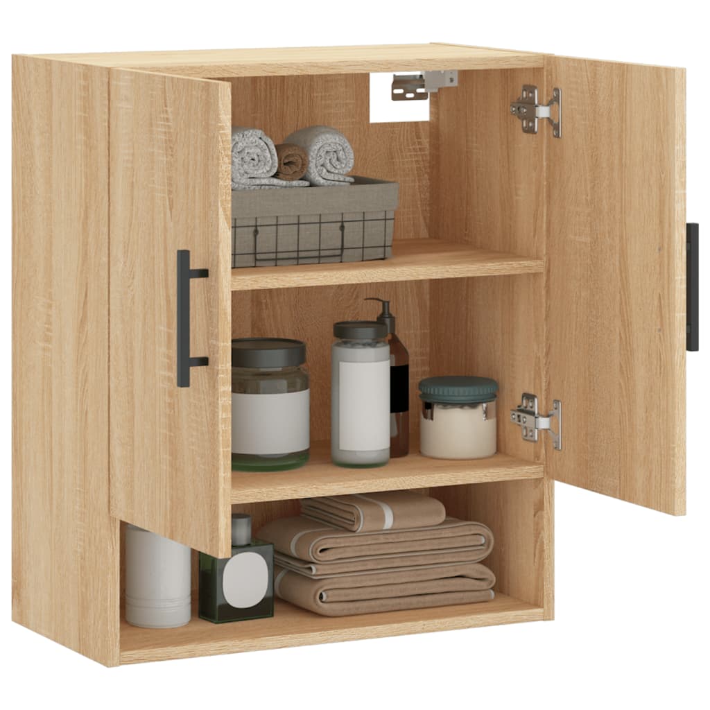 Wandkast 60x31x70 cm bewerkt hout sonoma eikenkleurig is nu te koop bij PeponiXL, paradijselijk wonen!
