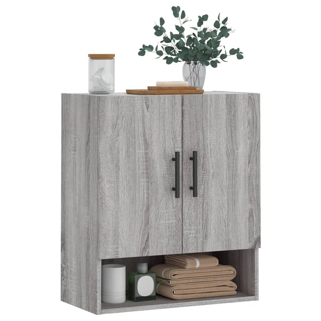 Wandkast 60x31x70 cm bewerkt hout grijs sonoma eikenkleurig is nu te koop bij PeponiXL, paradijselijk wonen!