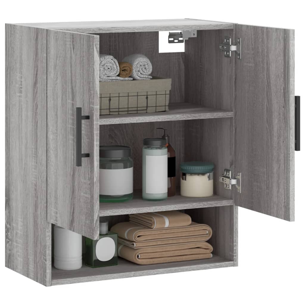 Wandkast 60x31x70 cm bewerkt hout grijs sonoma eikenkleurig is nu te koop bij PeponiXL, paradijselijk wonen!