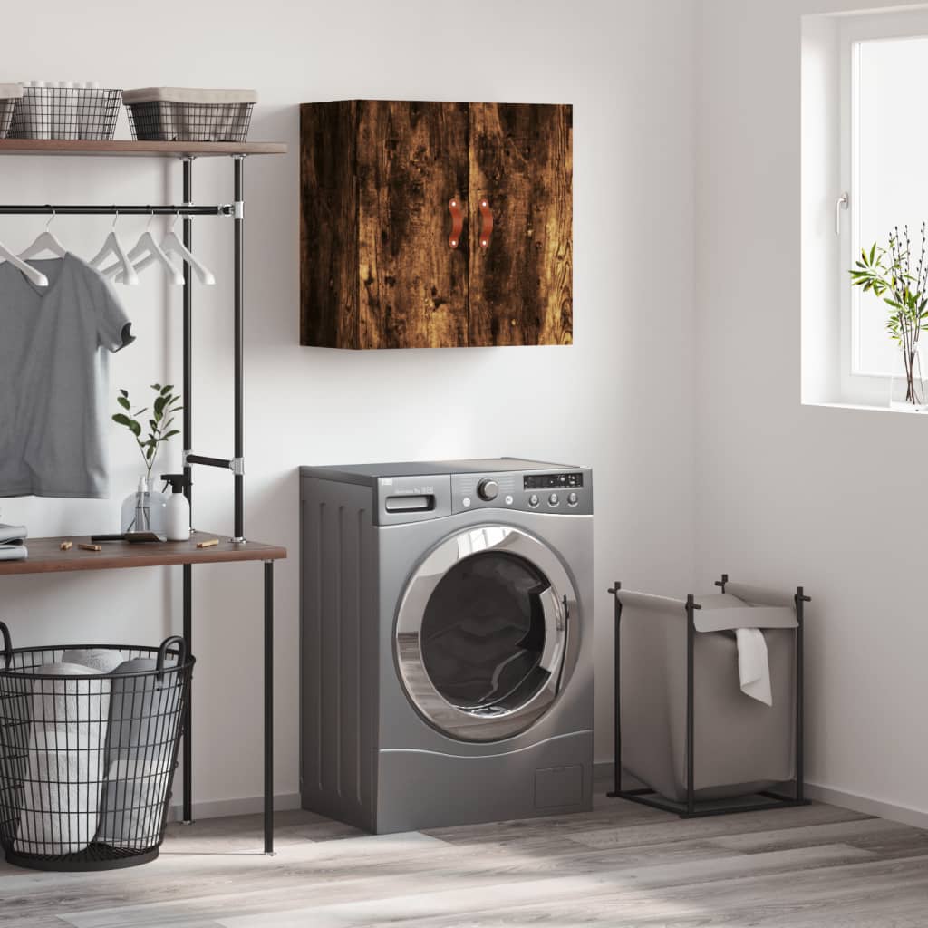 Wandkast 60x31x60 cm bewerkt hout gerookt eikenkleurig is nu te koop bij PeponiXL, paradijselijk wonen!