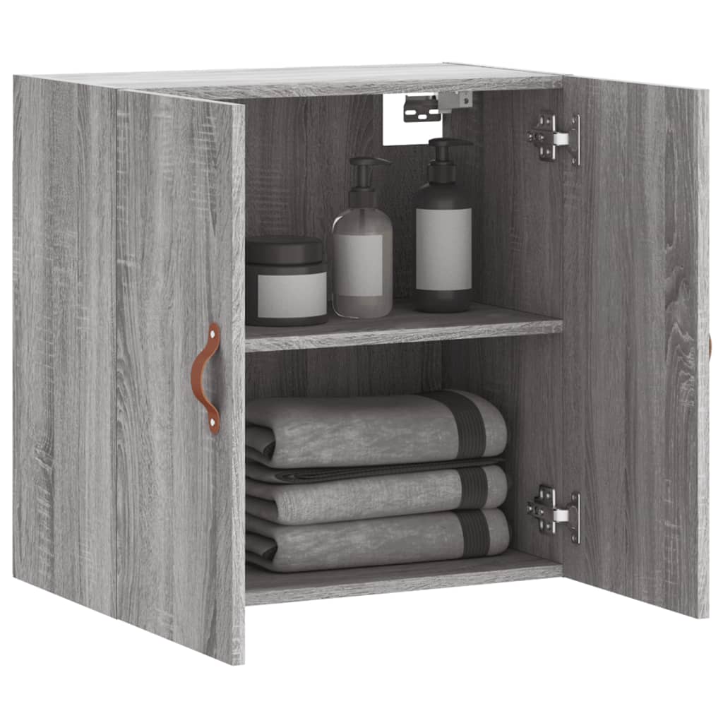 Wandkast 60x31x60 cm bewerkt hout grijs sonoma eikenkleurig is nu te koop bij PeponiXL, paradijselijk wonen!