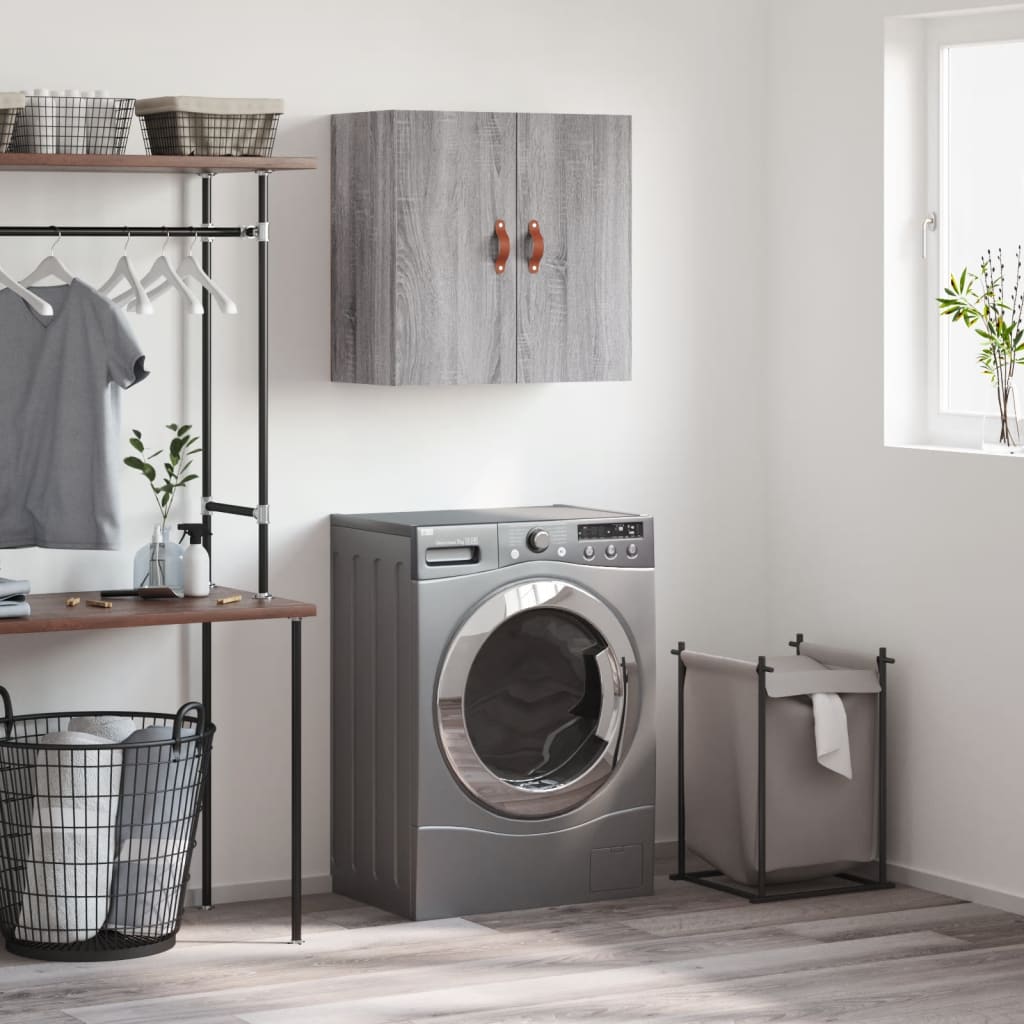 Wandkast 60x31x60 cm bewerkt hout grijs sonoma eikenkleurig is nu te koop bij PeponiXL, paradijselijk wonen!