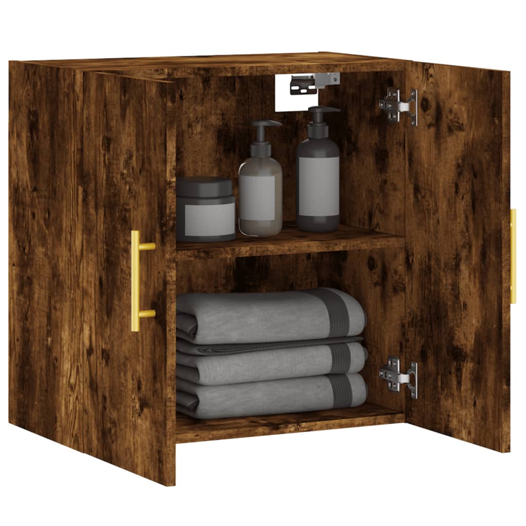 Wandkast 60x31x60 cm bewerkt hout gerookt eikenkleurig is nu te koop bij PeponiXL, paradijselijk wonen!