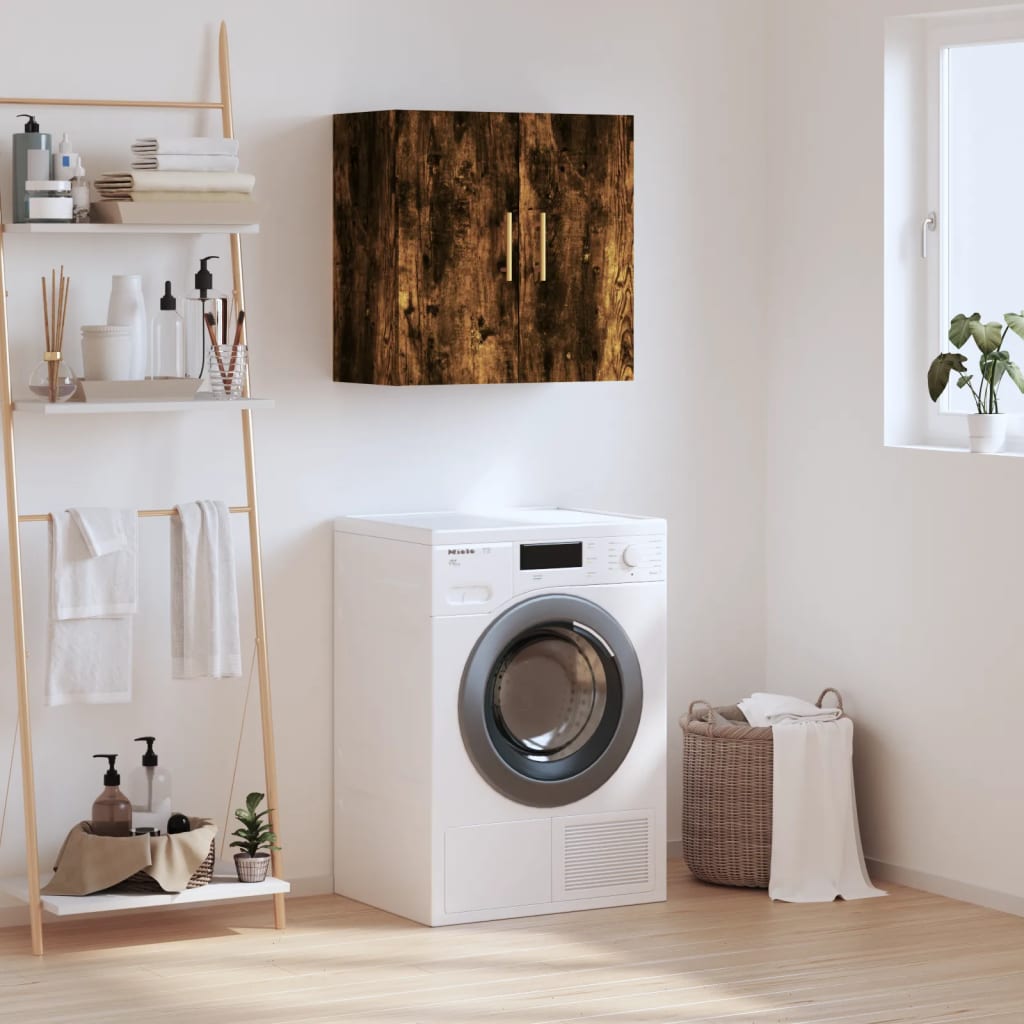 Wandkast 60x31x60 cm bewerkt hout gerookt eikenkleurig is nu te koop bij PeponiXL, paradijselijk wonen!