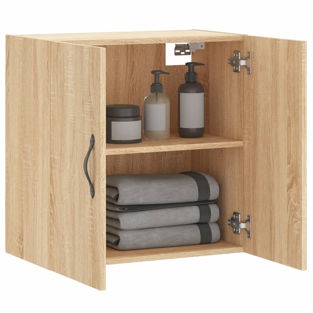Wandkast 60x31x60 cm bewerkt hout sonoma eikenkleurig is nu te koop bij PeponiXL, paradijselijk wonen!