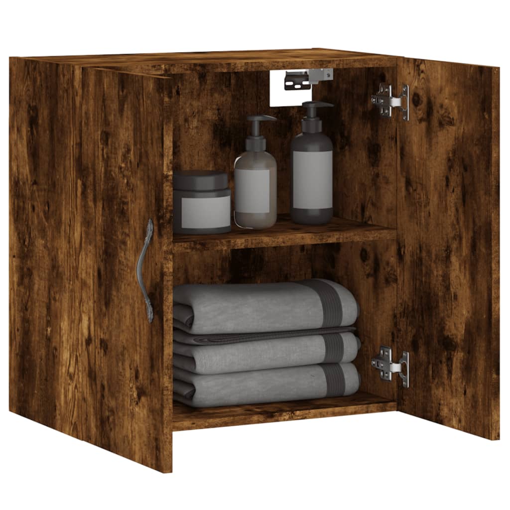 Wandkast 60x31x60 cm bewerkt hout gerookt eikenkleurig is nu te koop bij PeponiXL, paradijselijk wonen!
