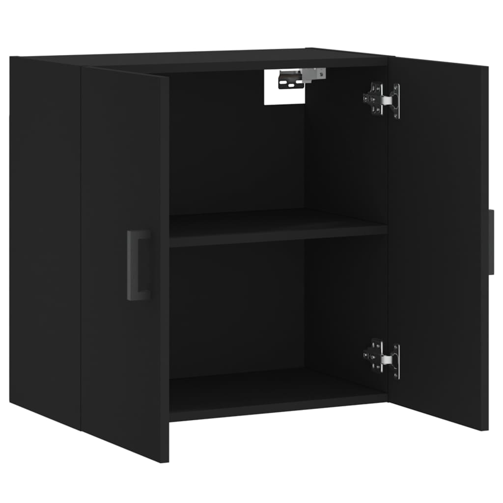 Wandkast 60x31x60 cm bewerkt hout zwart is nu te koop bij PeponiXL, paradijselijk wonen!