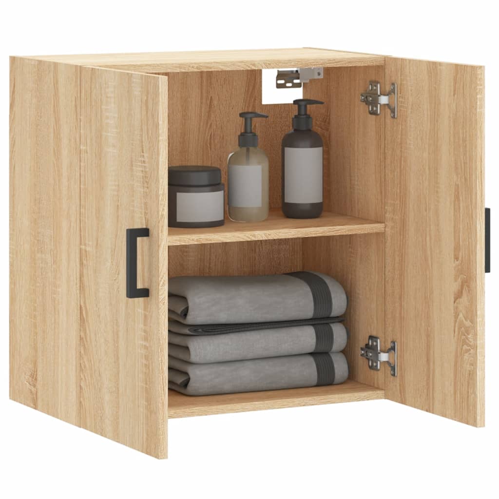 Wandkast 60x31x60 cm bewerkt hout sonoma eikenkleurig is nu te koop bij PeponiXL, paradijselijk wonen!