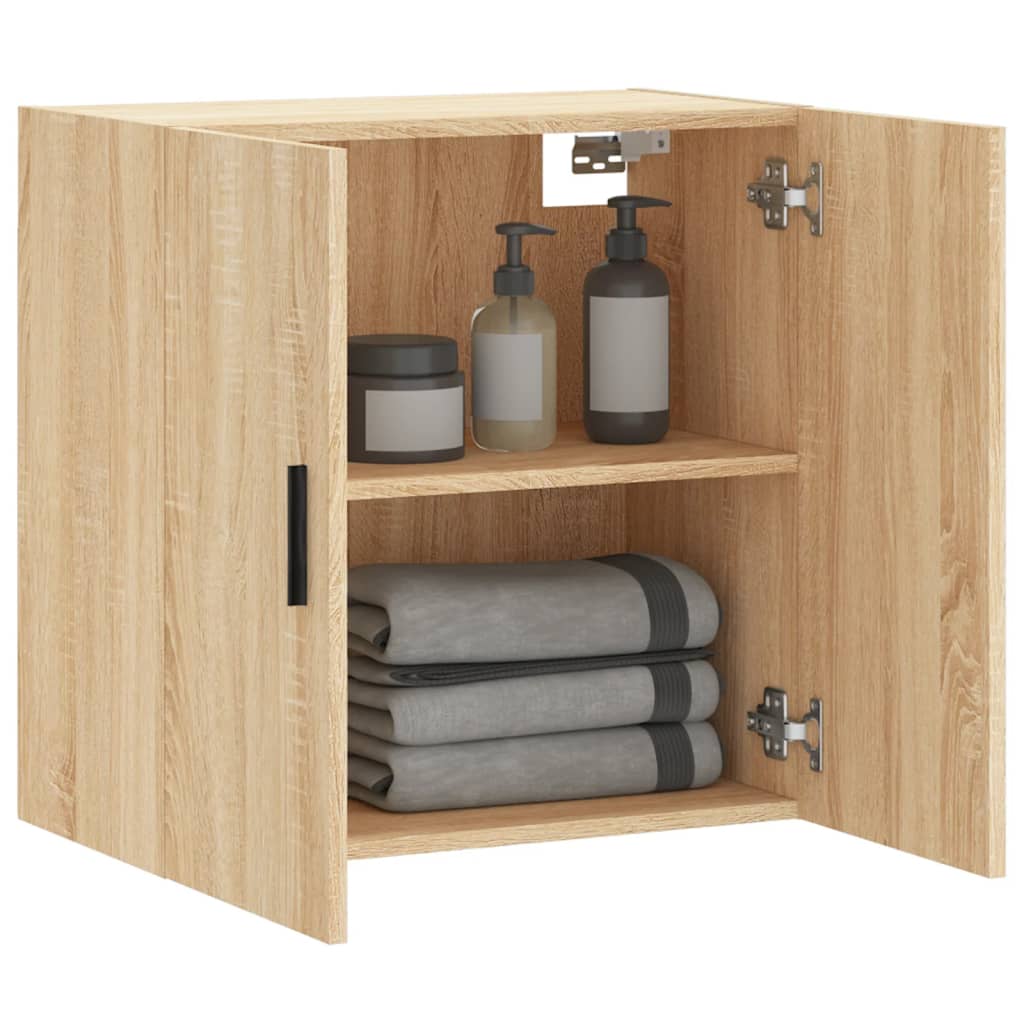 Wandkast 60x31x60 cm bewerkt hout sonoma eikenkleurig is nu te koop bij PeponiXL, paradijselijk wonen!