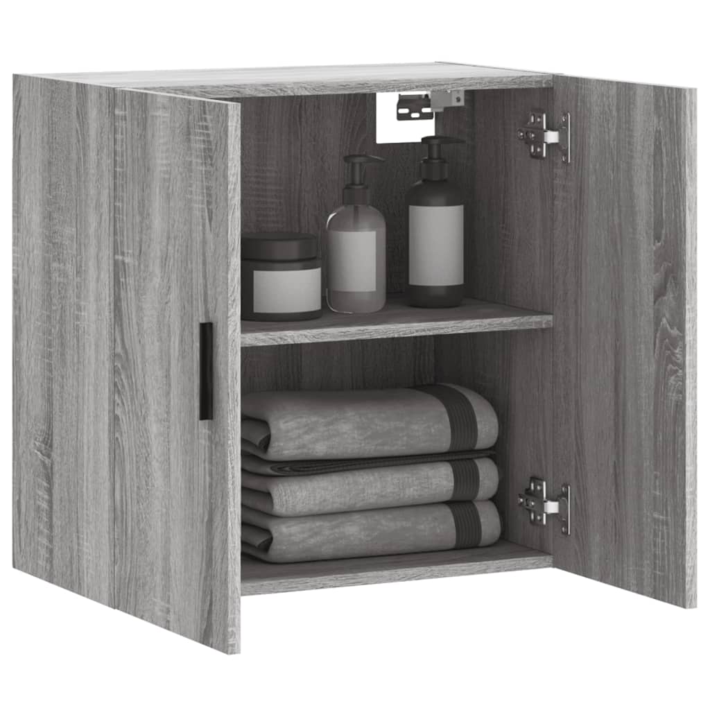 Wandkast 60x31x60 cm bewerkt hout grijs sonoma eikenkleurig is nu te koop bij PeponiXL, paradijselijk wonen!