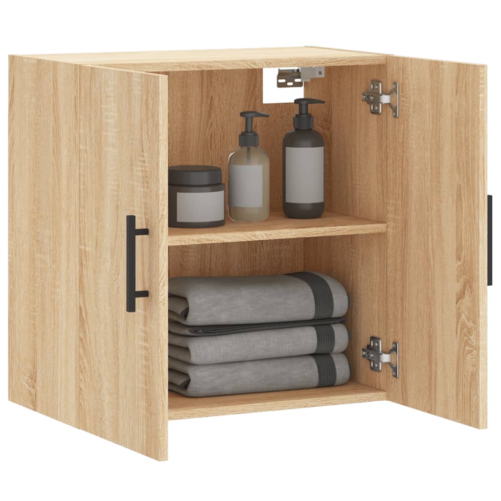 Wandkast 60x31x60 cm bewerkt hout sonoma eikenkleurig is nu te koop bij PeponiXL, paradijselijk wonen!