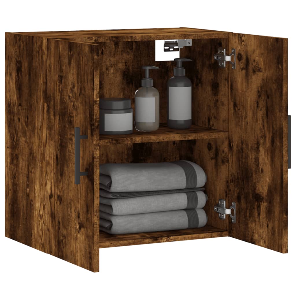 Wandkast 60x31x60 cm bewerkt hout gerookt eikenkleurig is nu te koop bij PeponiXL, paradijselijk wonen!