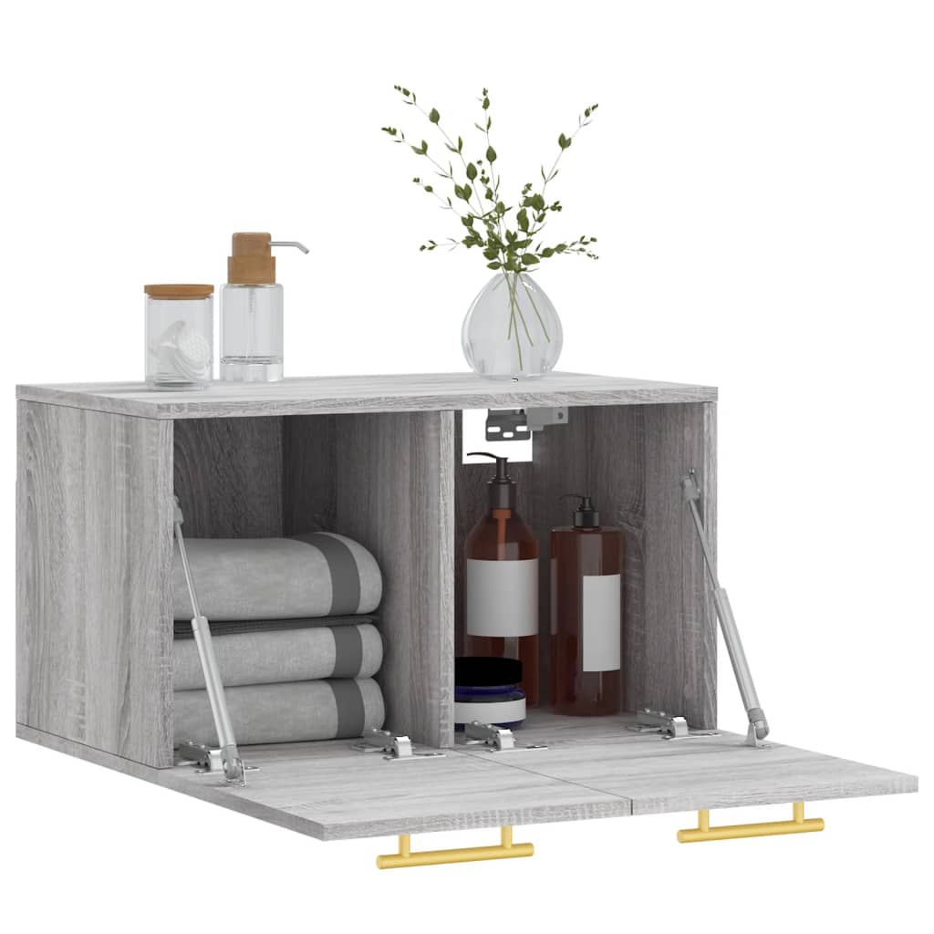Wandkast 60x36,5x35 cm bewerkt hout grijs sonoma eikenkleurig is nu te koop bij PeponiXL, paradijselijk wonen!