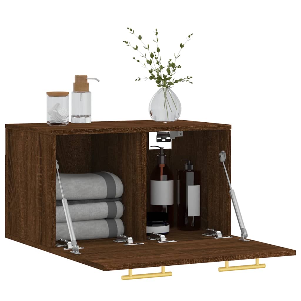 Wandkast 60x36,5x35 cm bewerkt hout bruin eikenkleur is nu te koop bij PeponiXL, paradijselijk wonen!