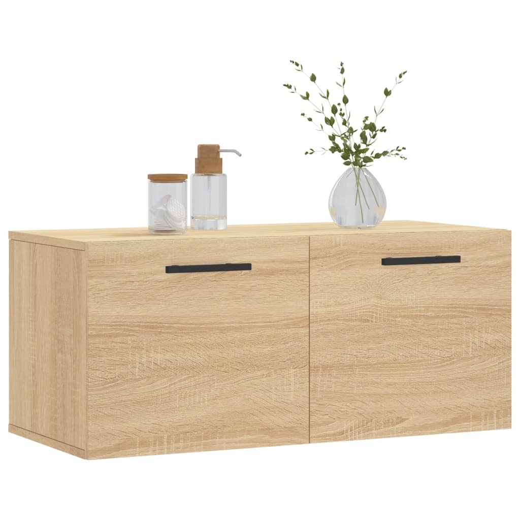 Wandkast 80x36,5x35 cm bewerkt hout sonoma eikenkleurig is nu te koop bij PeponiXL, paradijselijk wonen!