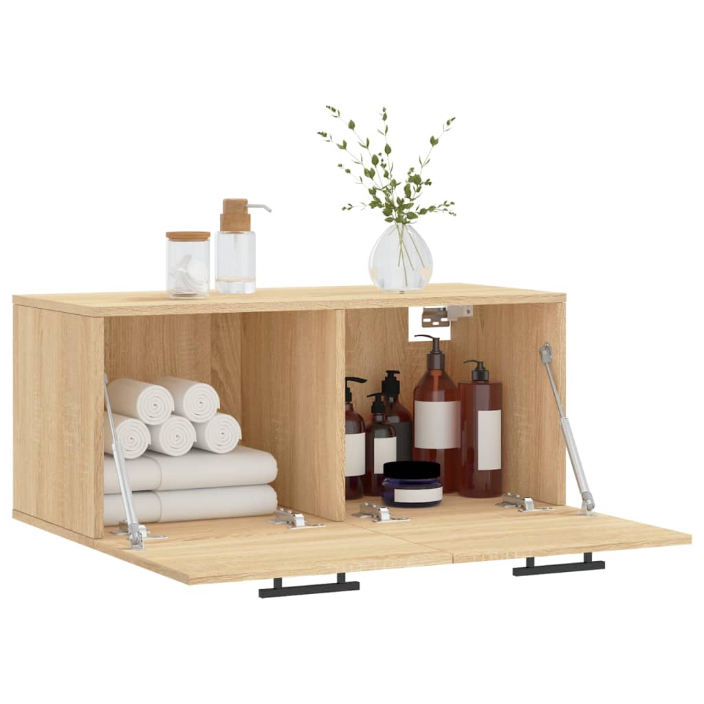 Wandkast 80x36,5x35 cm bewerkt hout sonoma eikenkleurig is nu te koop bij PeponiXL, paradijselijk wonen!