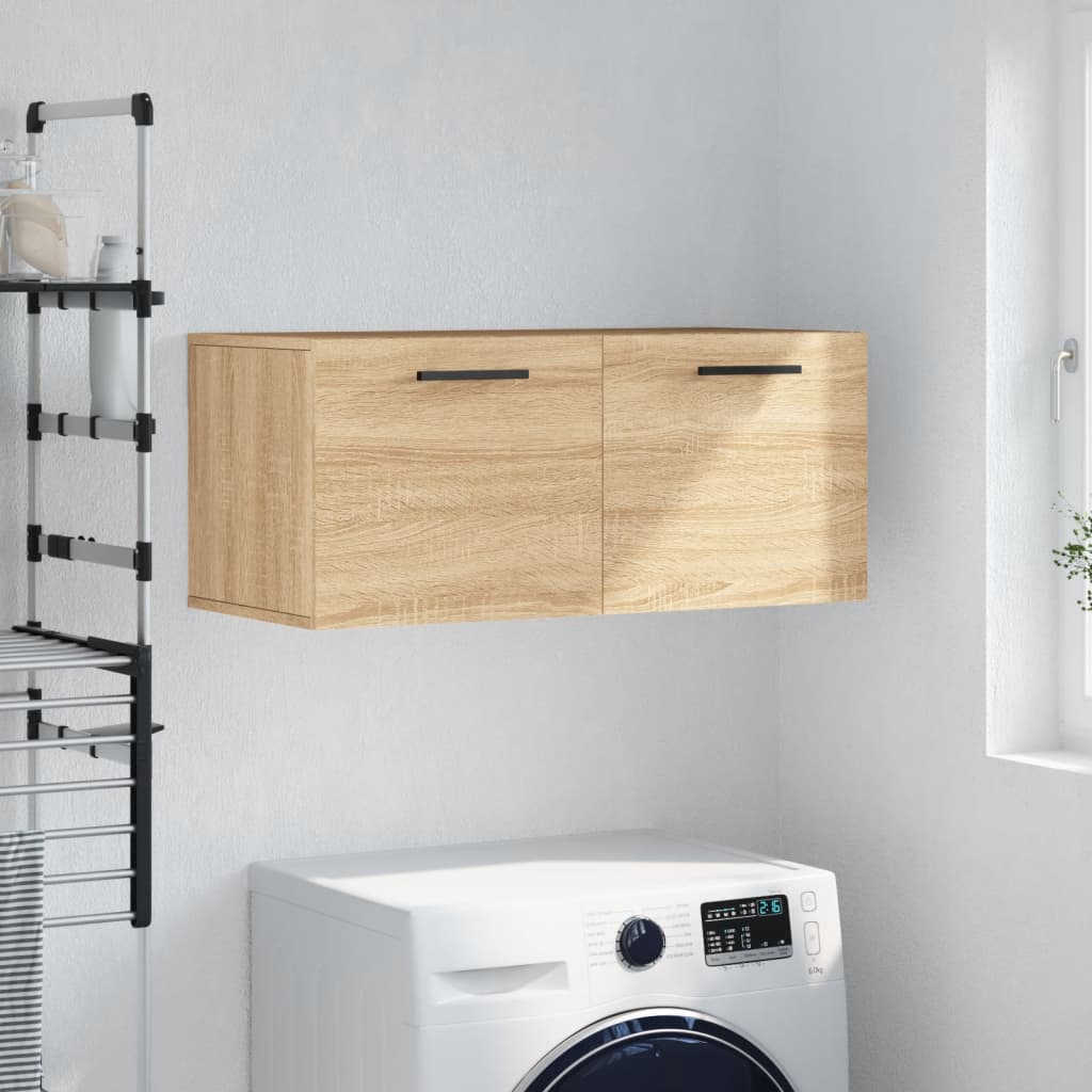 Wandkast 80x36,5x35 cm bewerkt hout sonoma eikenkleurig is nu te koop bij PeponiXL, paradijselijk wonen!