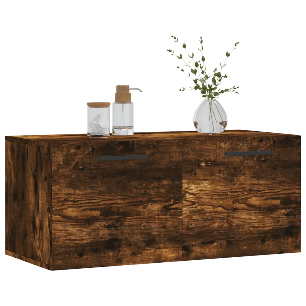 Wandkast 80x36,5x35 cm bewerkt hout gerookt eikenkleurig is nu te koop bij PeponiXL, paradijselijk wonen!