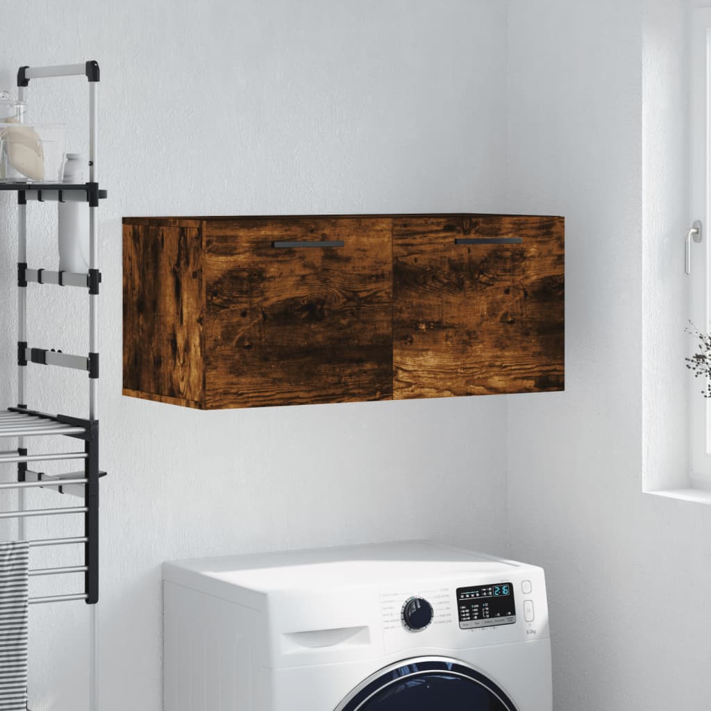 Wandkast 80x36,5x35 cm bewerkt hout gerookt eikenkleurig is nu te koop bij PeponiXL, paradijselijk wonen!