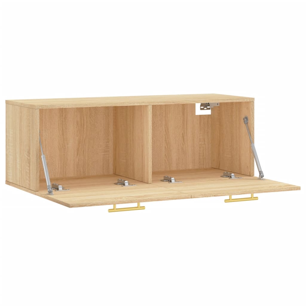 Wandkast 100x36,5x35 cm bewerkt hout sonoma eikenkleurig is nu te koop bij PeponiXL, paradijselijk wonen!
