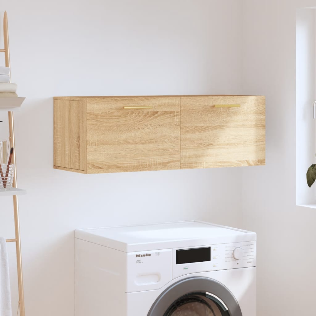 Wandkast 100x36,5x35 cm bewerkt hout sonoma eikenkleurig is nu te koop bij PeponiXL, paradijselijk wonen!