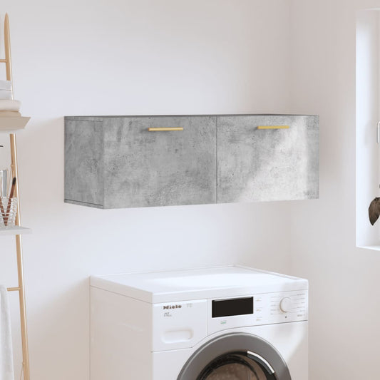 Wandkast 100x36,5x35 cm bewerkt hout betongrijs is nu te koop bij PeponiXL, paradijselijk wonen!