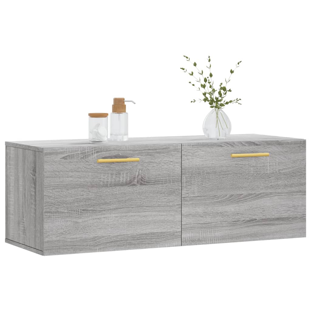 Wandkast 100x36,5x35 cm bewerkt hout grijs sonoma eikenkleurig is nu te koop bij PeponiXL, paradijselijk wonen!