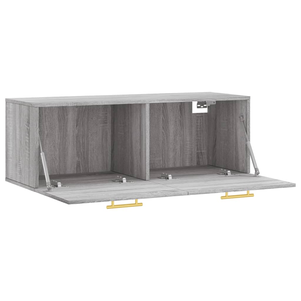 Wandkast 100x36,5x35 cm bewerkt hout grijs sonoma eikenkleurig is nu te koop bij PeponiXL, paradijselijk wonen!