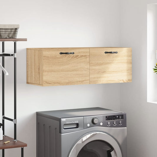 Wandkast 100x36,5x35 cm bewerkt hout sonoma eikenkleurig is nu te koop bij PeponiXL, paradijselijk wonen!