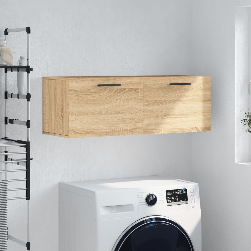 Wandkast 100x36,5x35 cm bewerkt hout sonoma eikenkleurig is nu te koop bij PeponiXL, paradijselijk wonen!