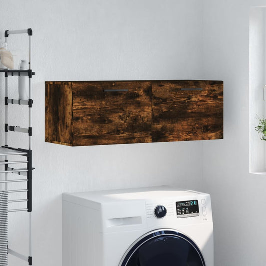Wandkast 100x36,5x35 cm bewerkt hout gerookt eikenkleurig is nu te koop bij PeponiXL, paradijselijk wonen!