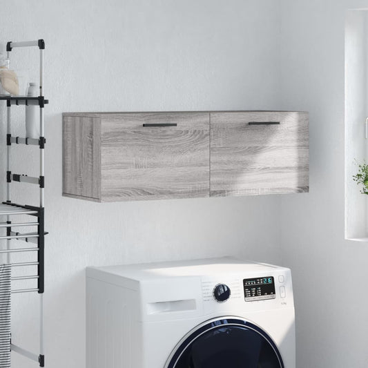 Wandkast 100x36,5x35 cm bewerkt hout grijs sonoma eikenkleurig is nu te koop bij PeponiXL, paradijselijk wonen!