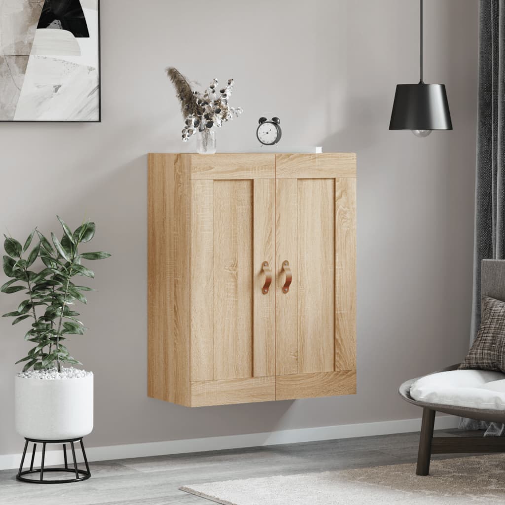 Wandkast 69,5x34x90 cm bewerkt hout sonoma eikenkleurig is nu te koop bij PeponiXL, paradijselijk wonen!