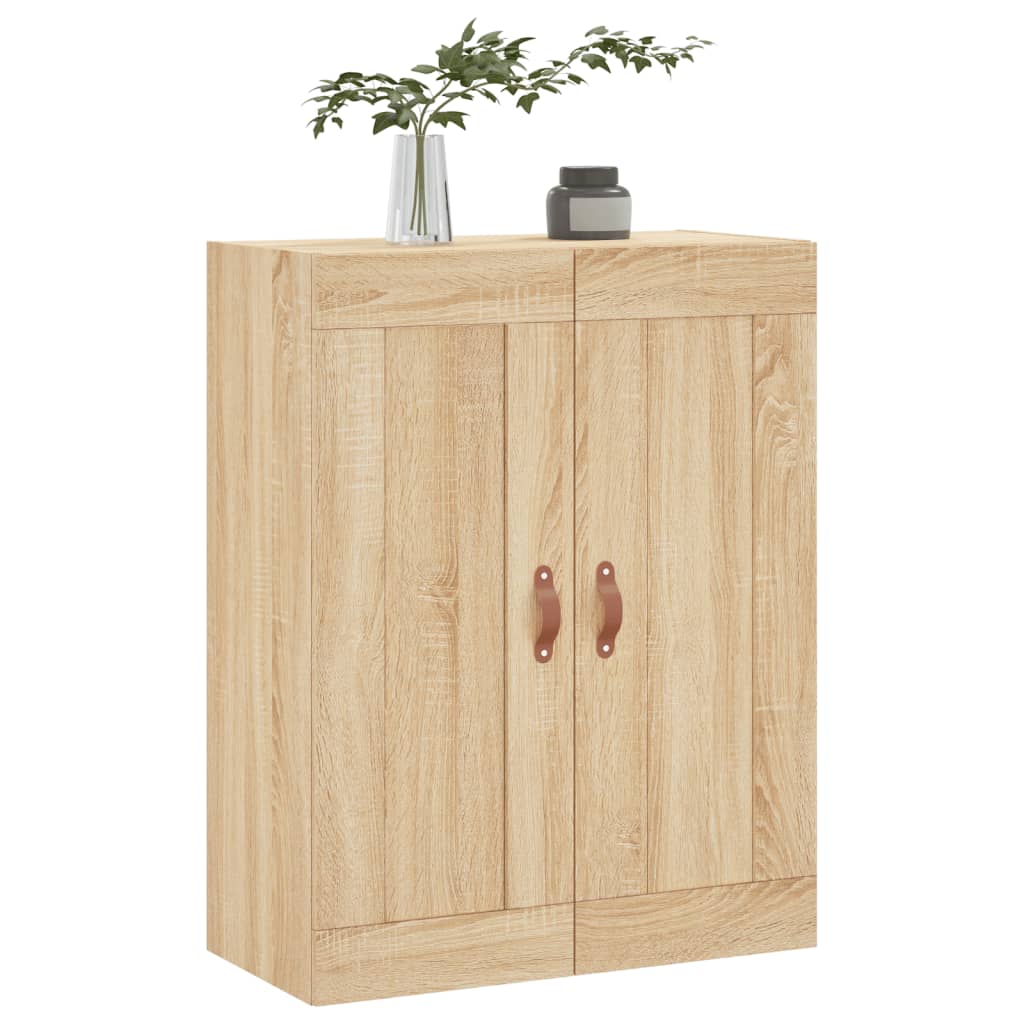Wandkast 69,5x34x90 cm bewerkt hout sonoma eikenkleurig is nu te koop bij PeponiXL, paradijselijk wonen!