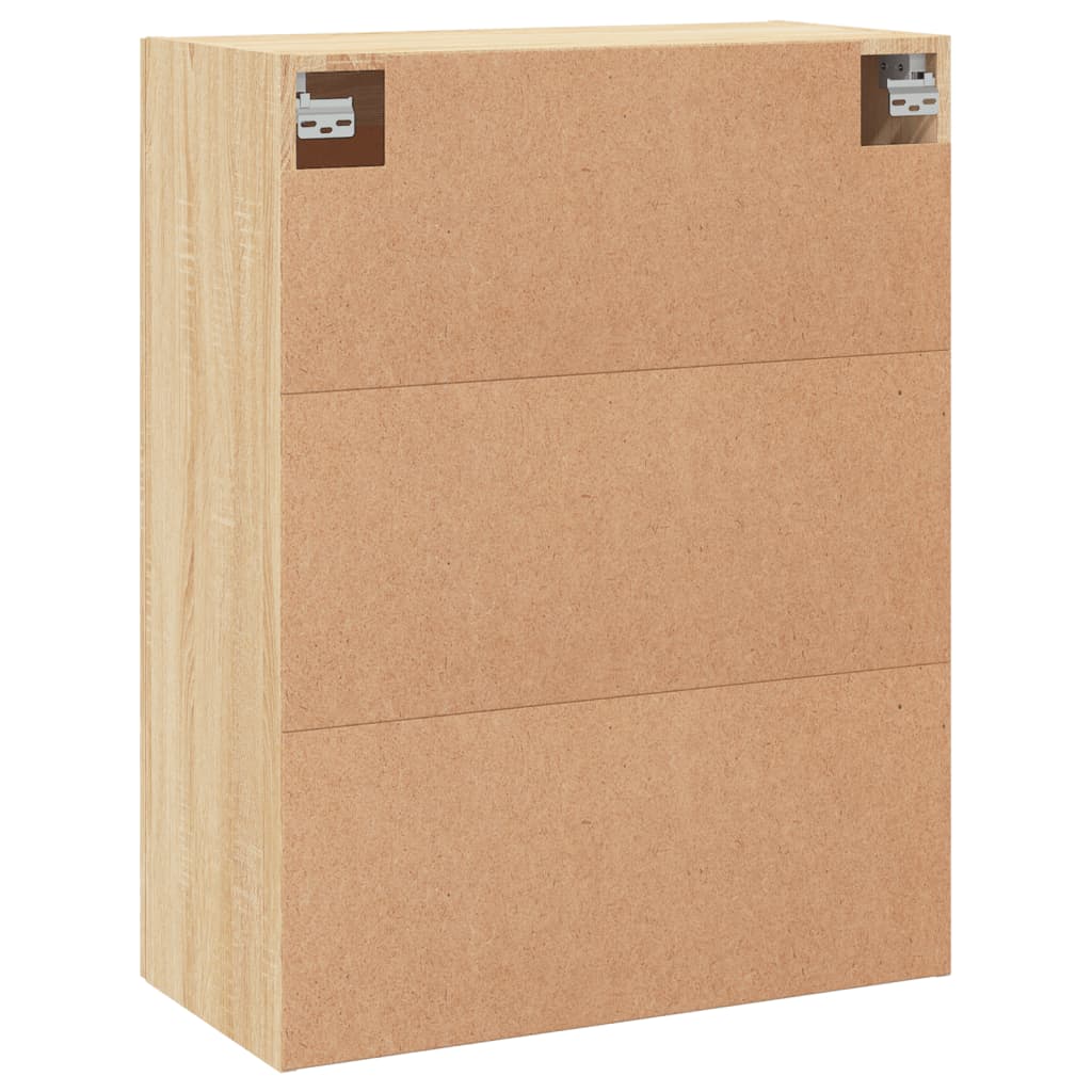 Wandkast 69,5x34x90 cm bewerkt hout sonoma eikenkleurig is nu te koop bij PeponiXL, paradijselijk wonen!