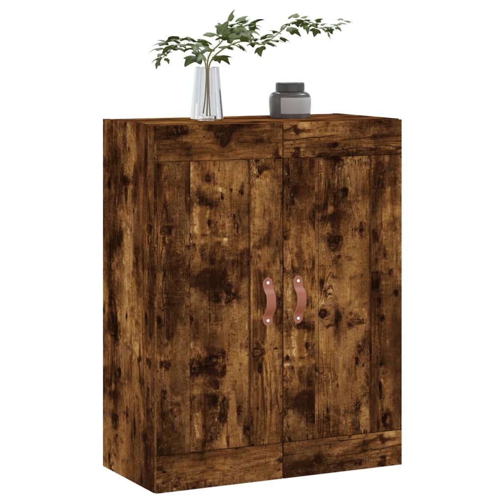Wandkast 69,5x34x90 cm bewerkt hout gerookt eikenkleurig is nu te koop bij PeponiXL, paradijselijk wonen!