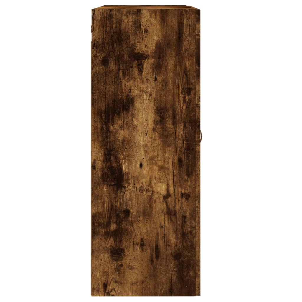 Wandkast 69,5x34x90 cm bewerkt hout gerookt eikenkleurig is nu te koop bij PeponiXL, paradijselijk wonen!