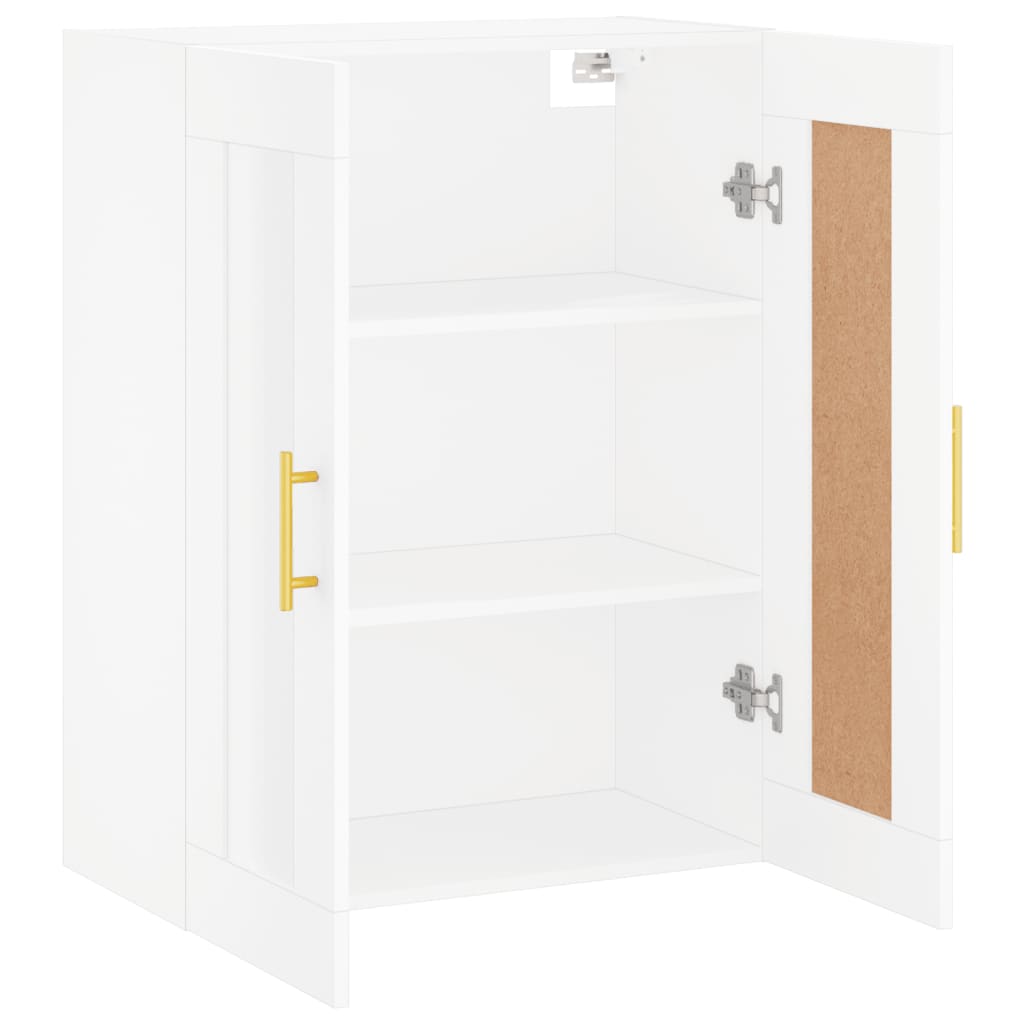 Wandkast 69,5x34x90 cm bewerkt hout wit is nu te koop bij PeponiXL, paradijselijk wonen!