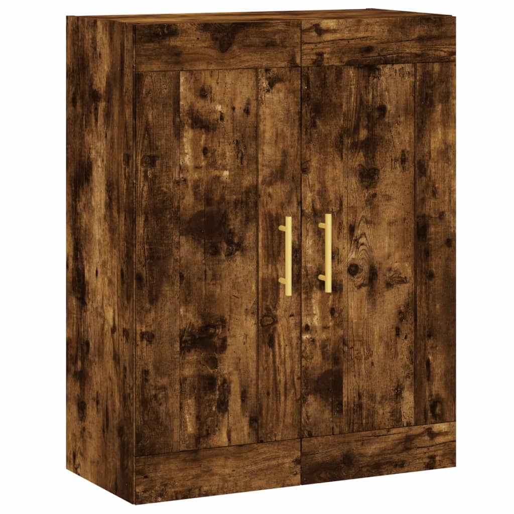 Wandkast 69,5x34x90 cm bewerkt hout gerookt eikenkleurig is nu te koop bij PeponiXL, paradijselijk wonen!