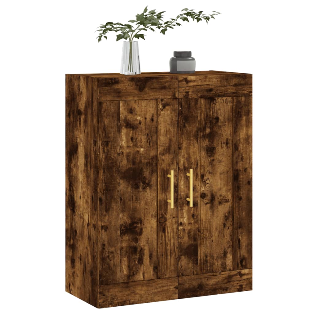 Wandkast 69,5x34x90 cm bewerkt hout gerookt eikenkleurig is nu te koop bij PeponiXL, paradijselijk wonen!
