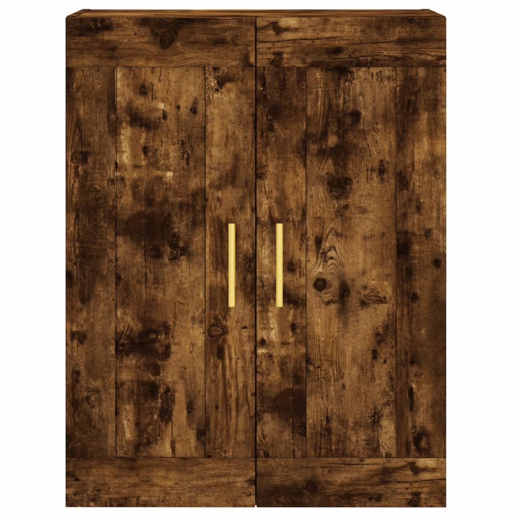Wandkast 69,5x34x90 cm bewerkt hout gerookt eikenkleurig is nu te koop bij PeponiXL, paradijselijk wonen!