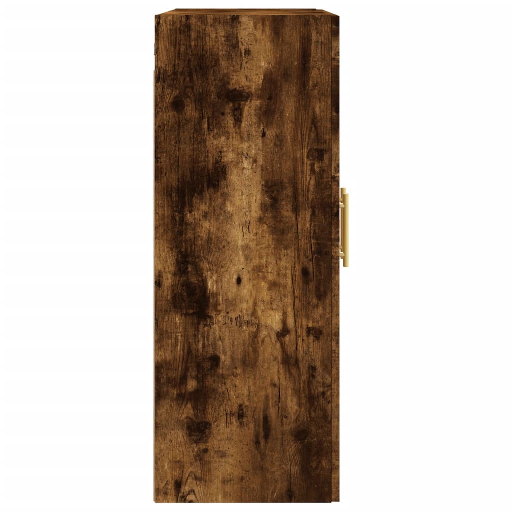 Wandkast 69,5x34x90 cm bewerkt hout gerookt eikenkleurig is nu te koop bij PeponiXL, paradijselijk wonen!