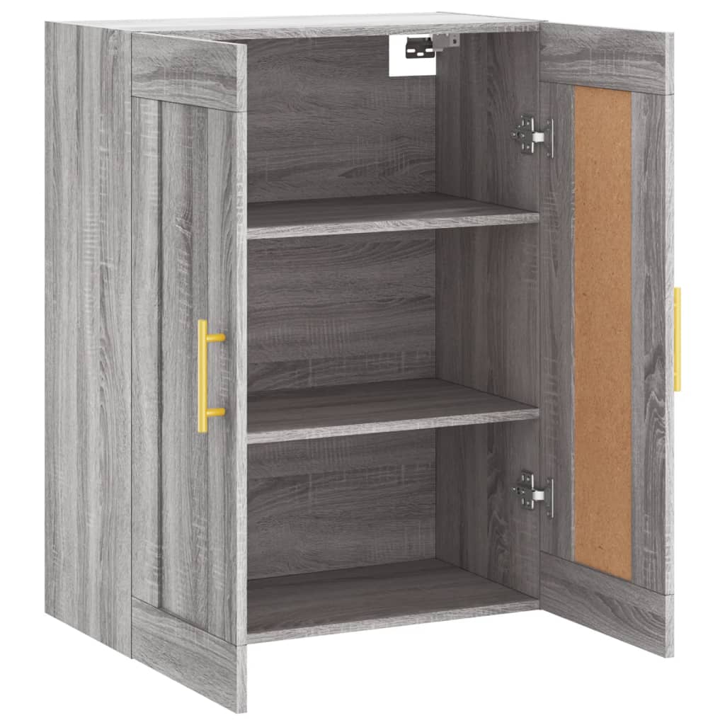 Wandkast 69,5x34x90 cm bewerkt hout grijs sonoma eikenkleurig is nu te koop bij PeponiXL, paradijselijk wonen!