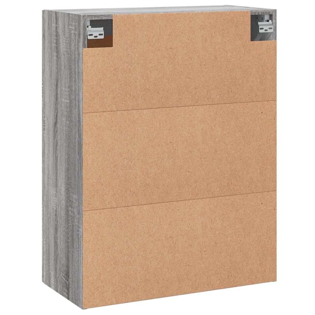 Wandkast 69,5x34x90 cm bewerkt hout grijs sonoma eikenkleurig is nu te koop bij PeponiXL, paradijselijk wonen!