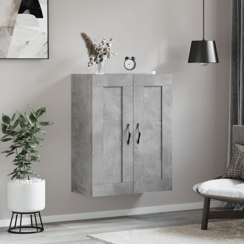 Wandkast 69,5x34x90 cm bewerkt hout betongrijs is nu te koop bij PeponiXL, paradijselijk wonen!