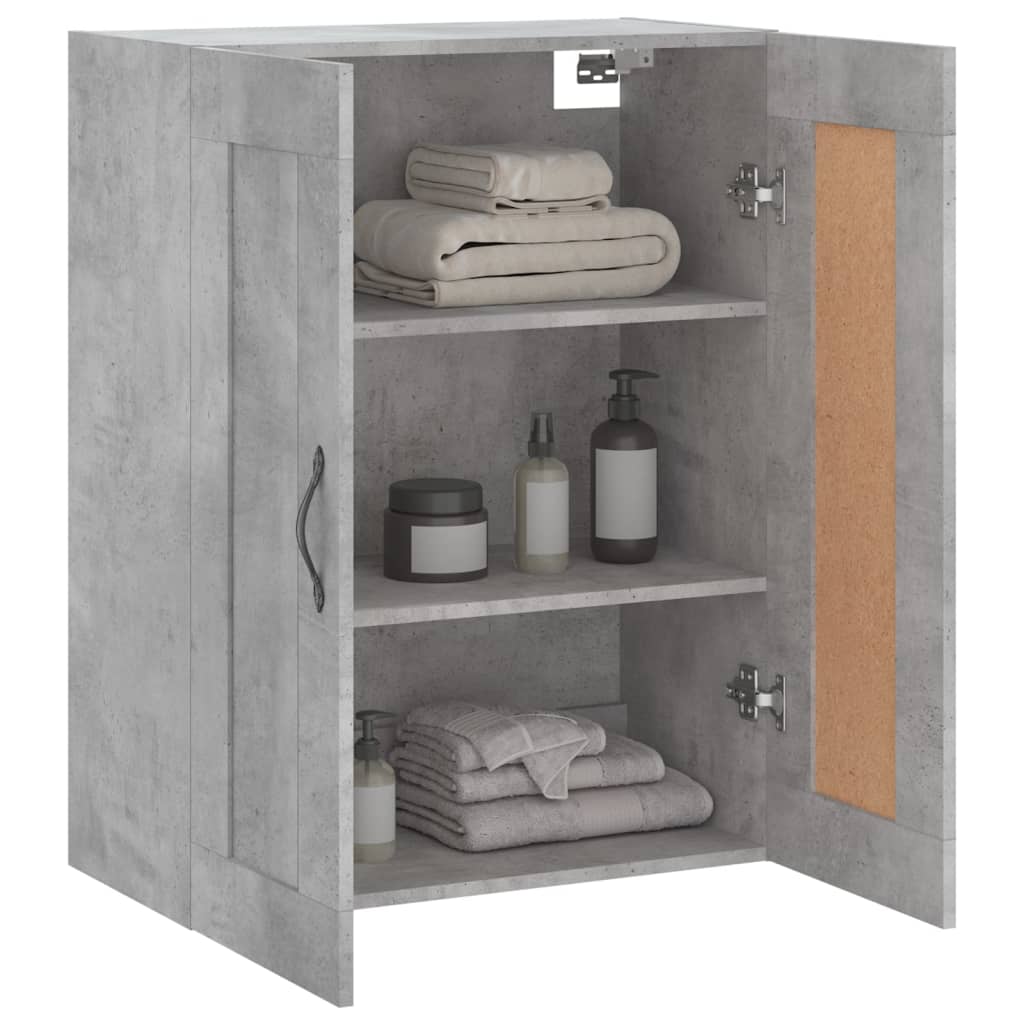 Wandkast 69,5x34x90 cm bewerkt hout betongrijs is nu te koop bij PeponiXL, paradijselijk wonen!